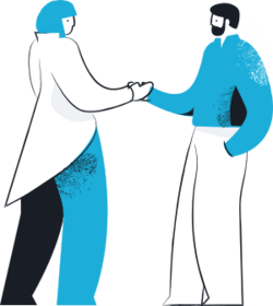 Duas pessoas apertando as mãos